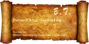 Benedikty Teobalda névjegykártya